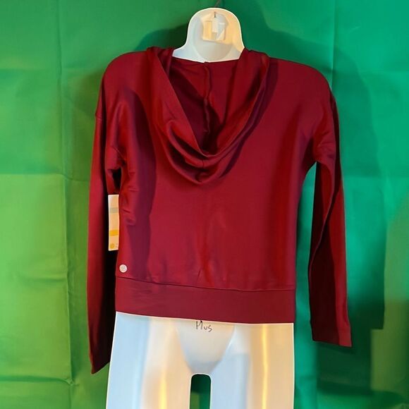 Zella Girl Hooded Pullover Burgundy size 8/10 - Picture 9 of 12